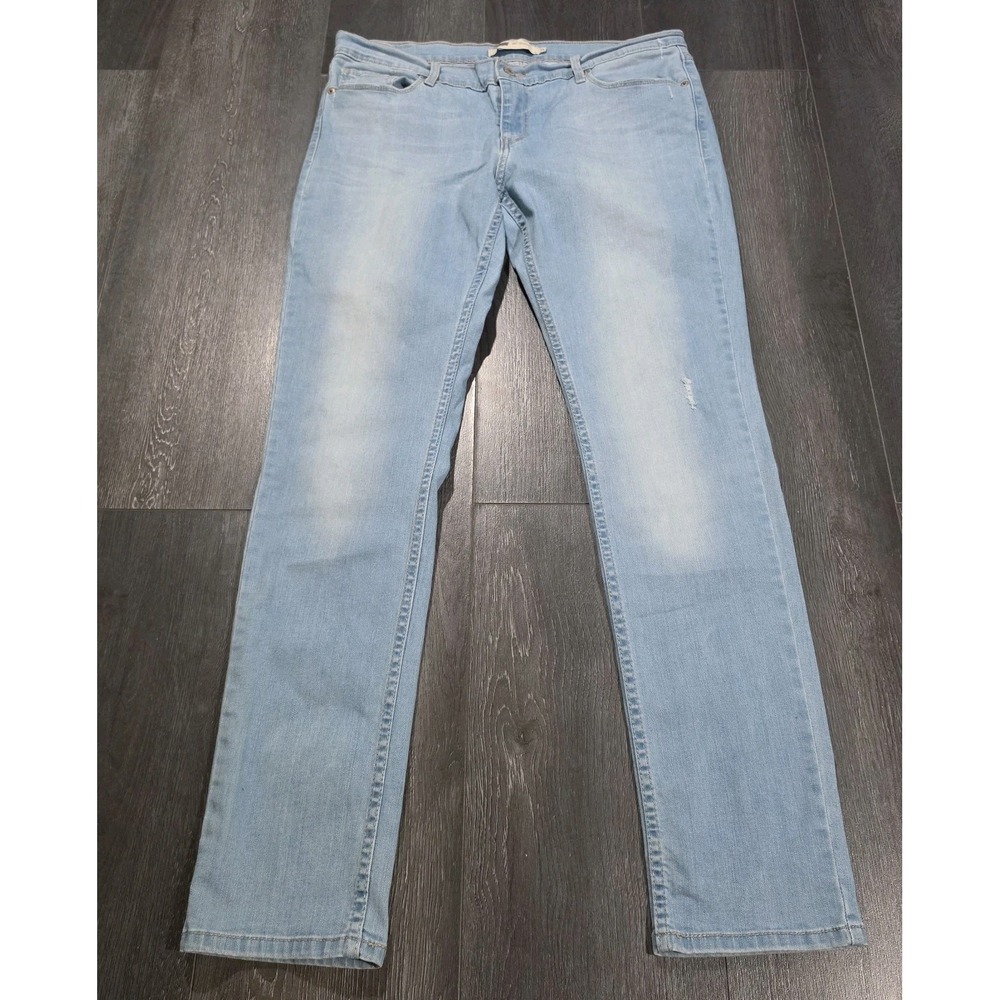 Levis 524 Skinny Jeans Women 15 Light Wash Blue Stretch Everyday Comfort Casual